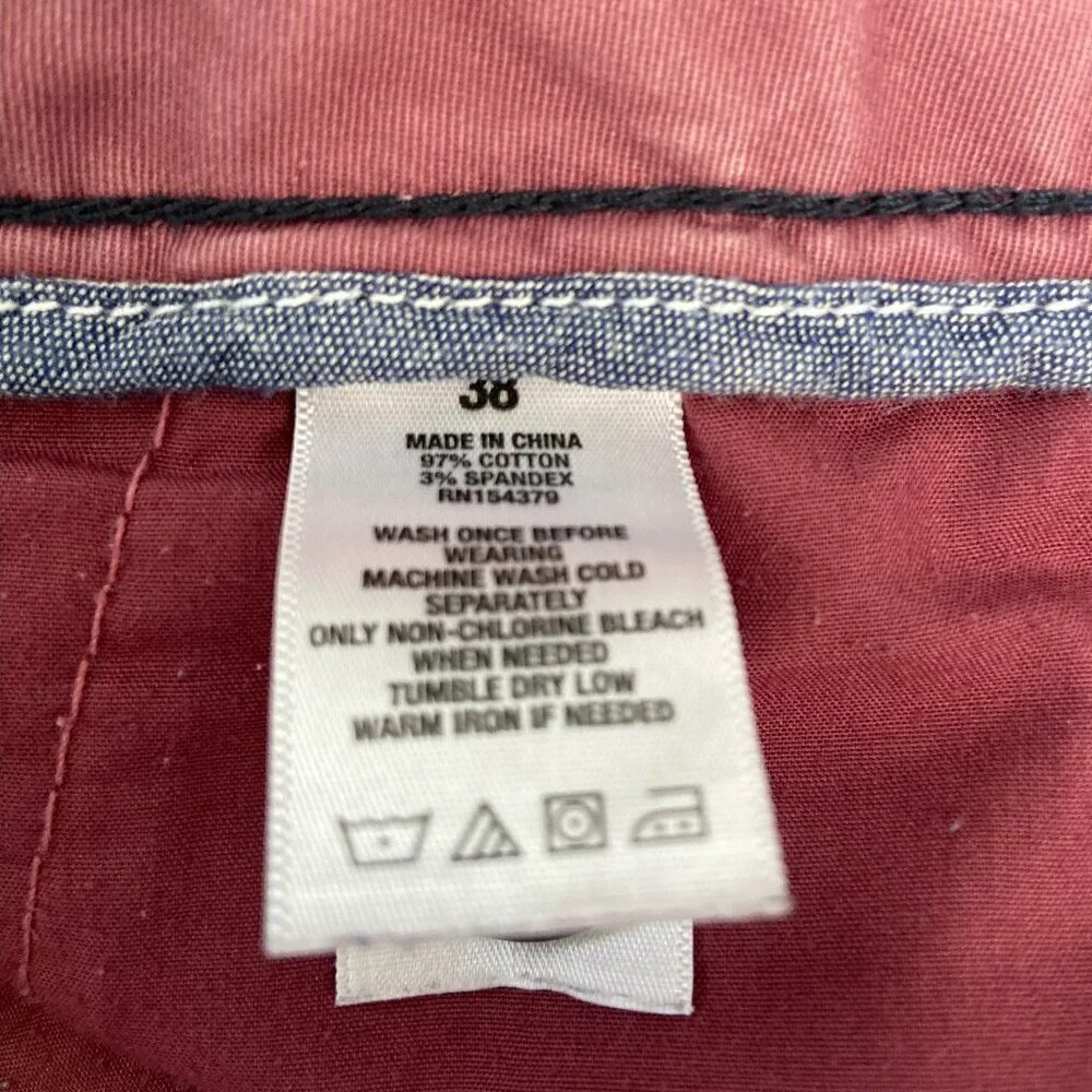 Aeropostale Flat-Front Chino Shorts Dark Pink Size 38 - Picture 7 of 7
